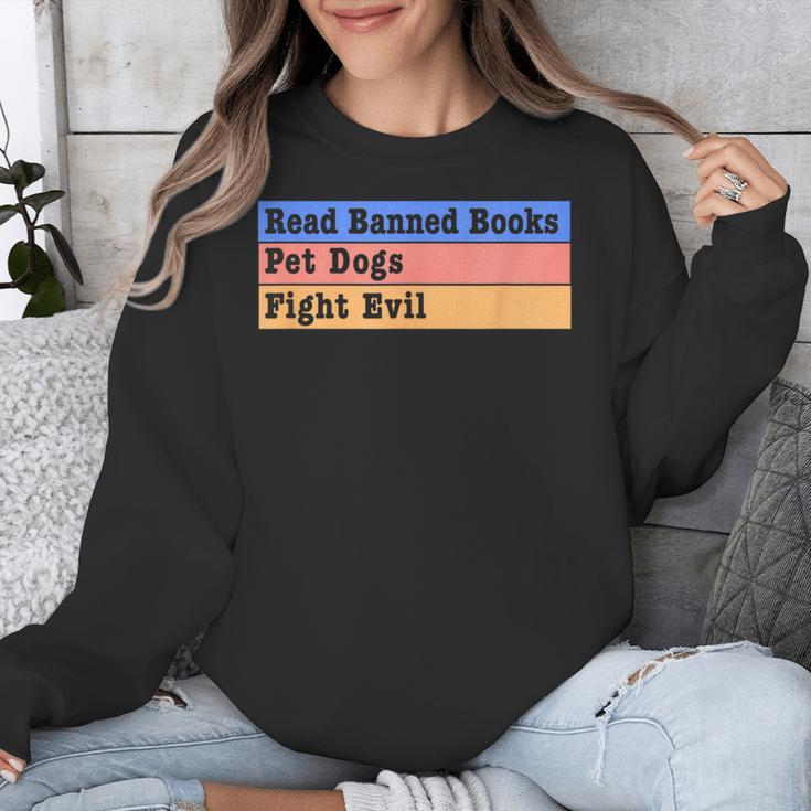 Read Banned Books Pet Dogs Fight Evil Unisex Sweatshirt Read Banned Books Pet Dogs Fight Evil Unisex Sweatshirt