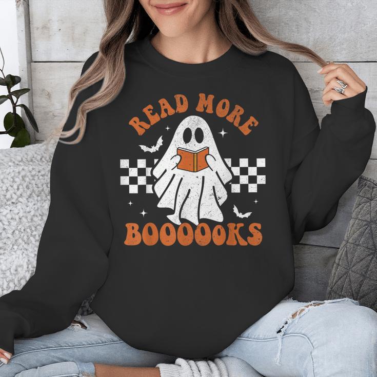 Read More Books Cute Ghost Reading Book Teacher Halloween Unisex Sweatshirt Read More Books Cute Ghost Reading Book Teacher Halloween Unisex Sweatshirt