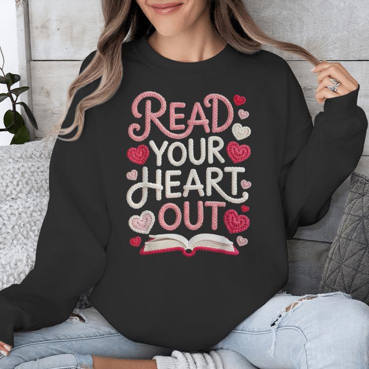 Read Your Cute Heart Out Teacher Librarian Love Reading Book Unisex Sweatshirt