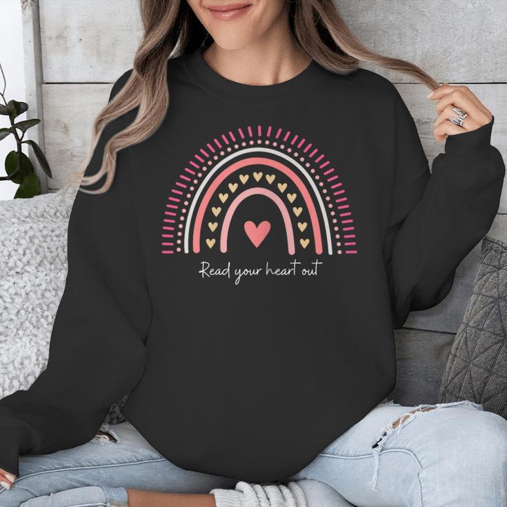 Read Your Heart Out Rainbow Teacher Reading Books Lover Unisex Sweatshirt