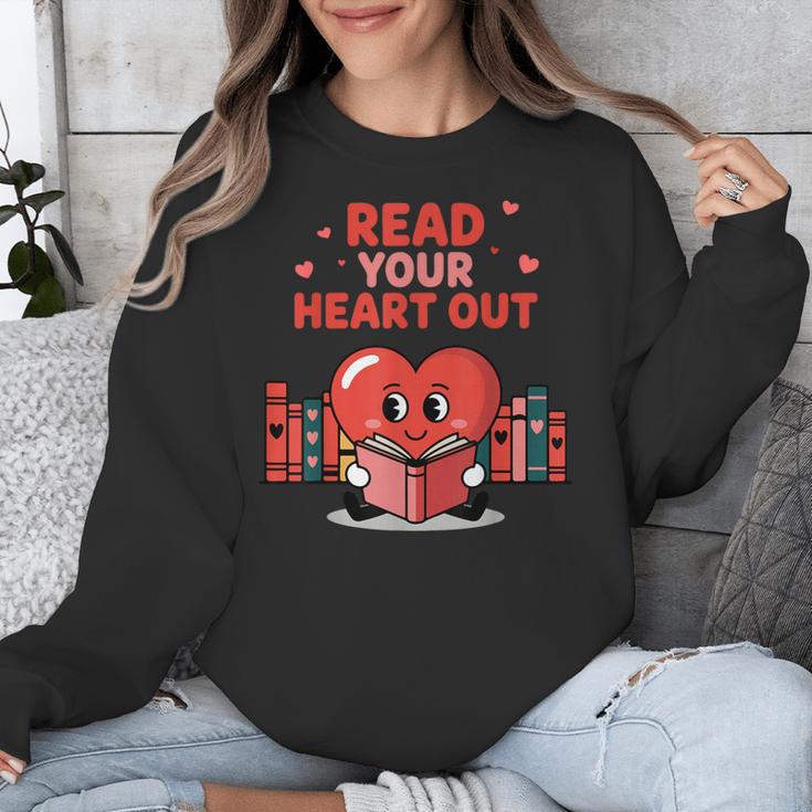Read Your Heart Out Shirt Valentine Teacher Bookworm Lover Unisex Sweatshirt