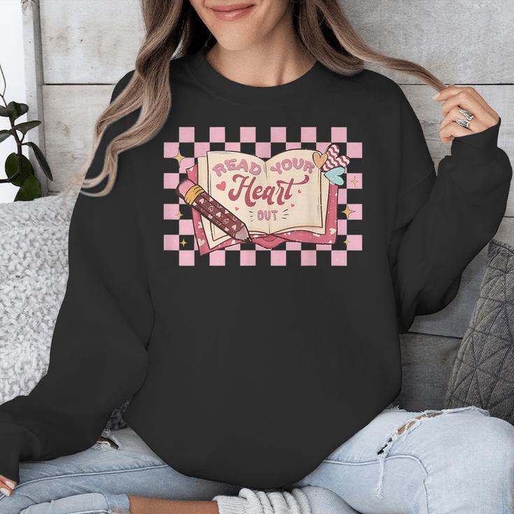 Read Your Heart Out Valentine Reading Book Teacher Student Unisex Sweatshirt Read Your Heart Out Valentine Reading Book Teacher Student Unisex Sweatshirt