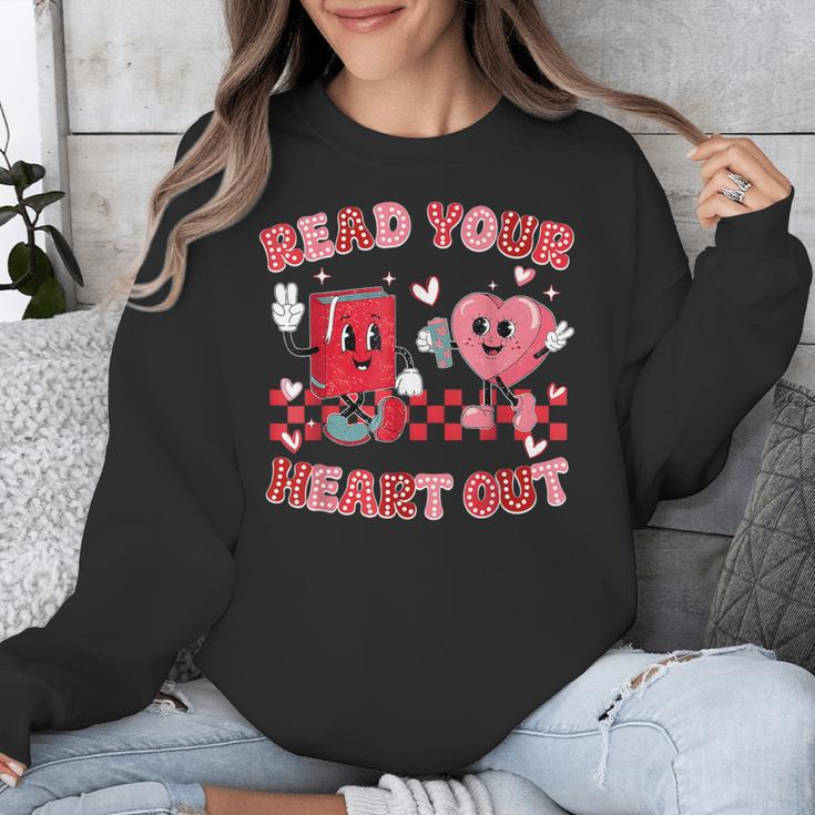 Read Your Heart Out Valentine Teacher Book Lover Unisex Sweatshirt