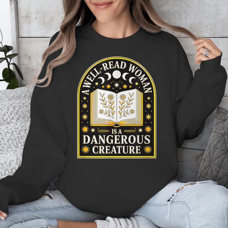 A Well Read Woman Is A Dangerous Creature For Book Lovers Unisex Sweatshirt A Well Read Woman Is A Dangerous Creature For Book Lovers Unisex Sweatshirt