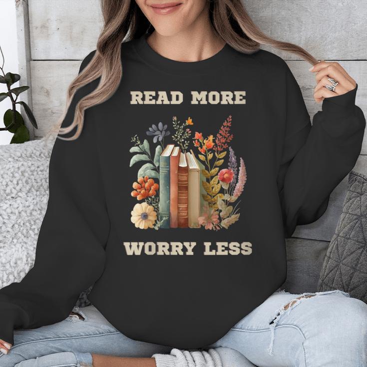 Read More Worry Less Book Lovers Motivational Quote Bookish Unisex Sweatshirt Read More Worry Less Book Lovers Motivational Quote Bookish Unisex Sweatshirt