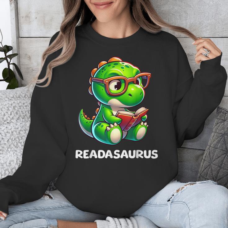 Readasaurus Reading Dinosaur Book Reader Bookworm Unisex Sweatshirt