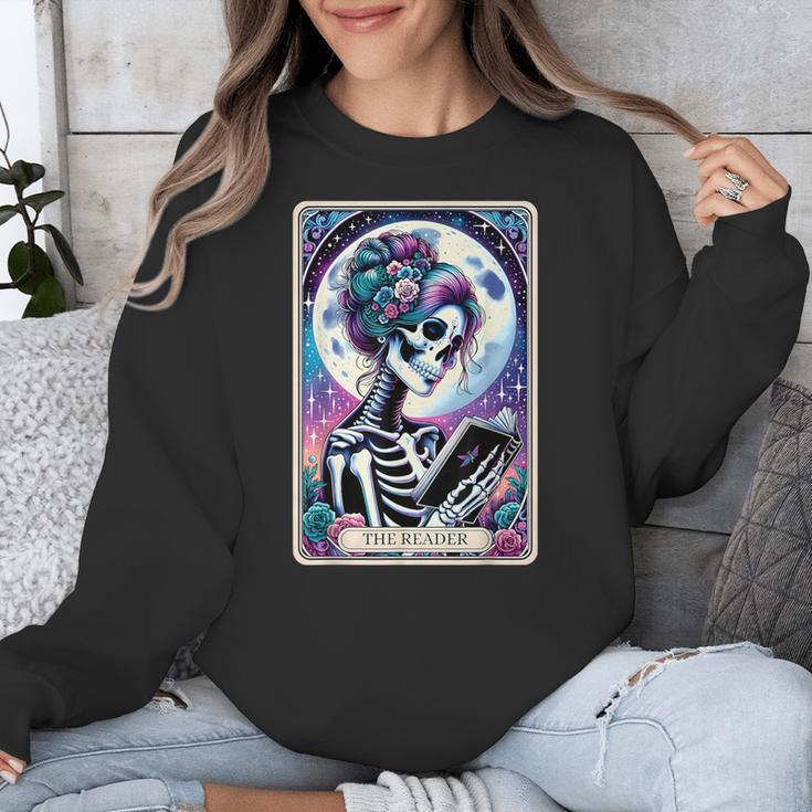 The Reader Tarot Card Reading Skeleton Skull Book Lover Unisex Sweatshirt The Reader Tarot Card Reading Skeleton Skull Book Lover Unisex Sweatshirt