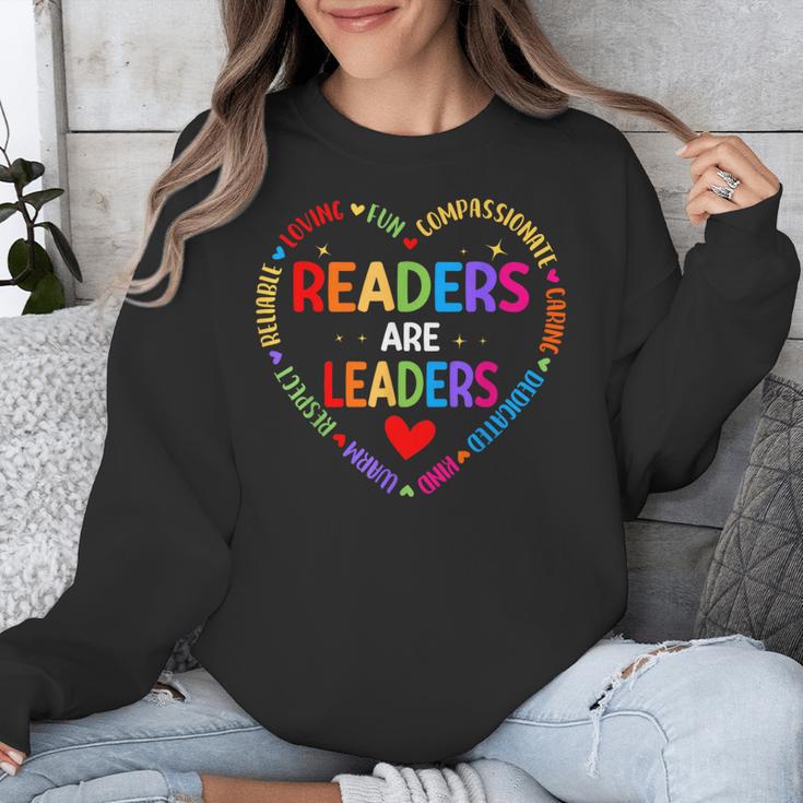 Readers Are Leaders Reading Teacher Women Kids Book Lovers Unisex Sweatshirt