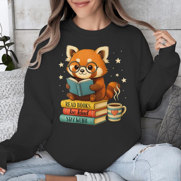 Reading Book Lover Red Panda Read Books Be Kind Stays Weird Unisex Sweatshirt Reading Book Lover Red Panda Read Books Be Kind Stays Weird Unisex Sweatshirt