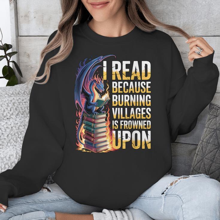 Reading Bookish Dragon Fantasy Unisex Sweatshirt Reading Bookish Dragon Fantasy Unisex Sweatshirt