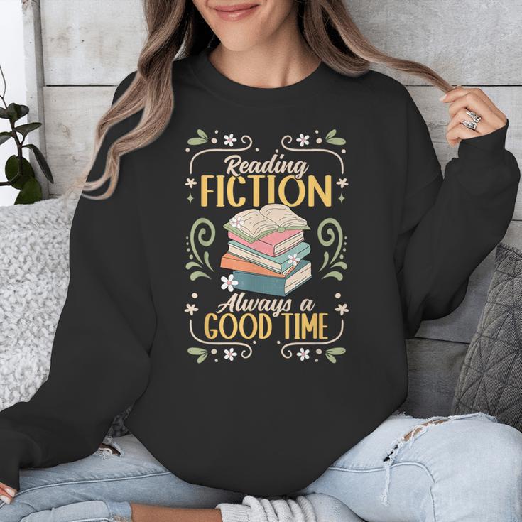 Reading Fiction Always A Good Time Book Reading Bookworm Unisex Sweatshirt Reading Fiction Always A Good Time Book Reading Bookworm Unisex Sweatshirt