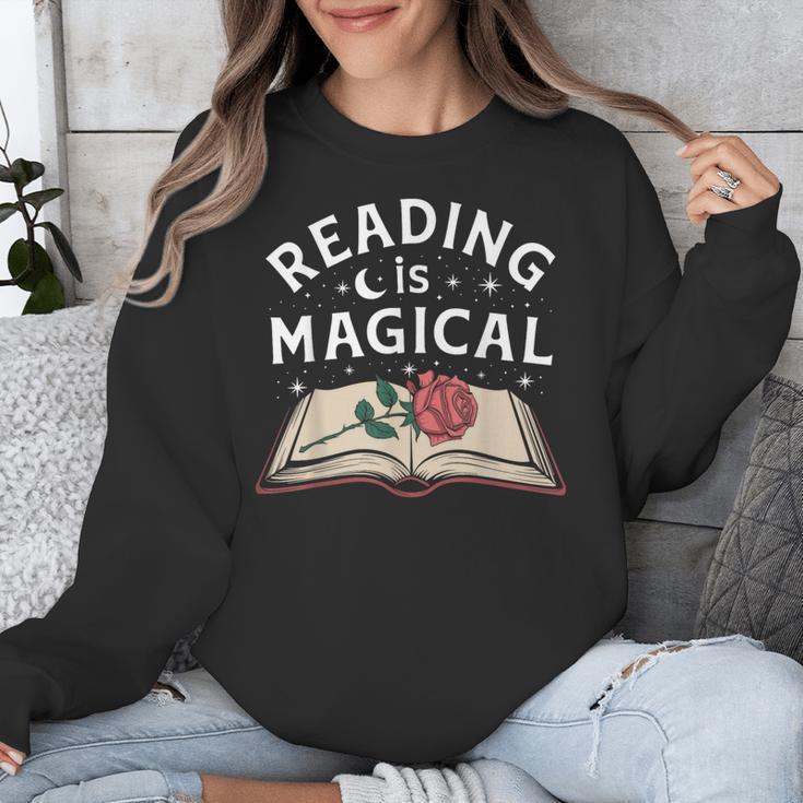 Reading Is Magical Book Lover Bookworm Librarian Library Day Unisex Sweatshirt