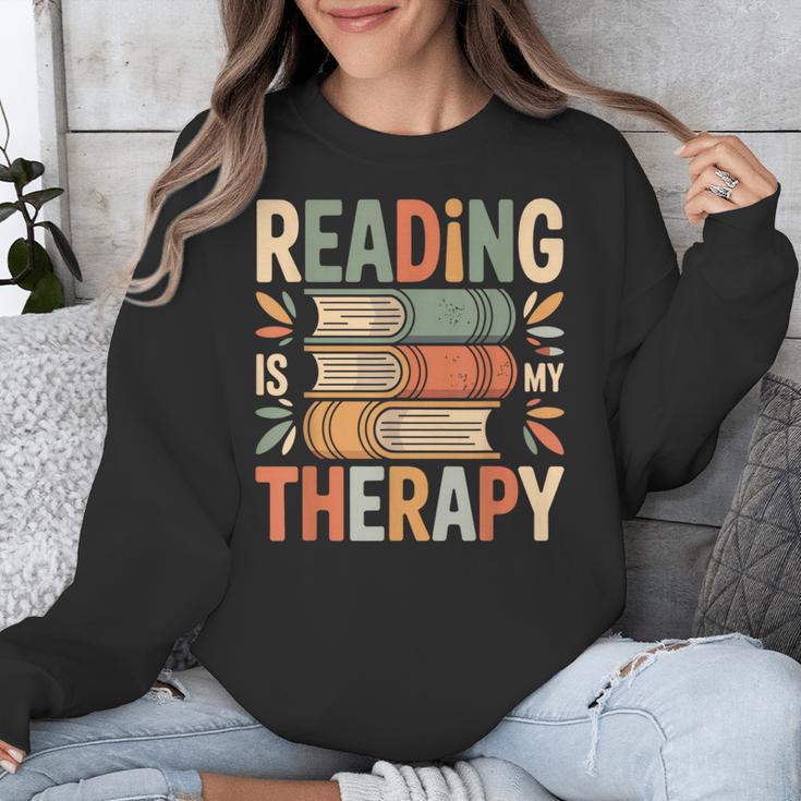 Reading Is My Therapy Book Lover Unisex Sweatshirt Reading Is My Therapy Book Lover Unisex Sweatshirt