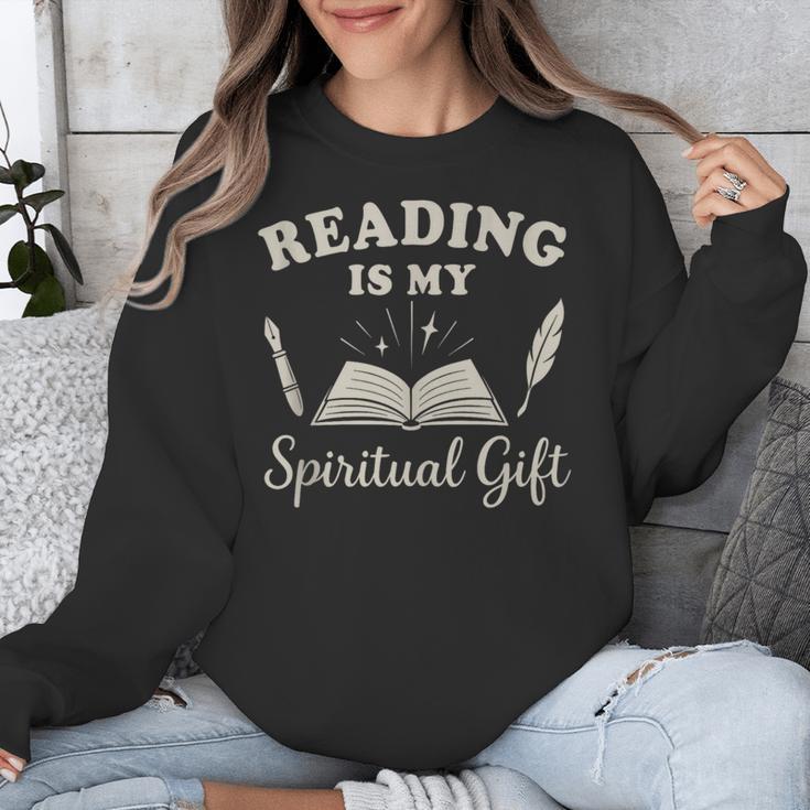Reading Is My Spiritual Present Book Lover Reader Unisex Sweatshirt