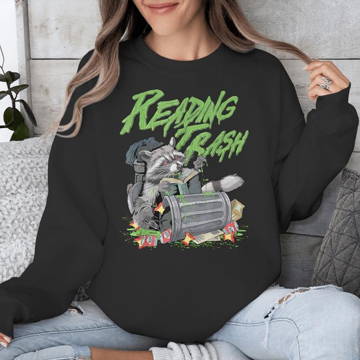 Reading Trash Racoon Bookworm Bookish Librarian Book Lover Unisex Sweatshirt Reading Trash Racoon Bookworm Bookish Librarian Book Lover Unisex Sweatshirt