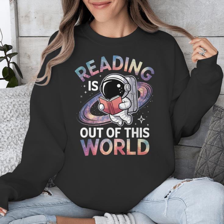 Reading Is Out Of This World Space Book Lover Unisex Sweatshirt