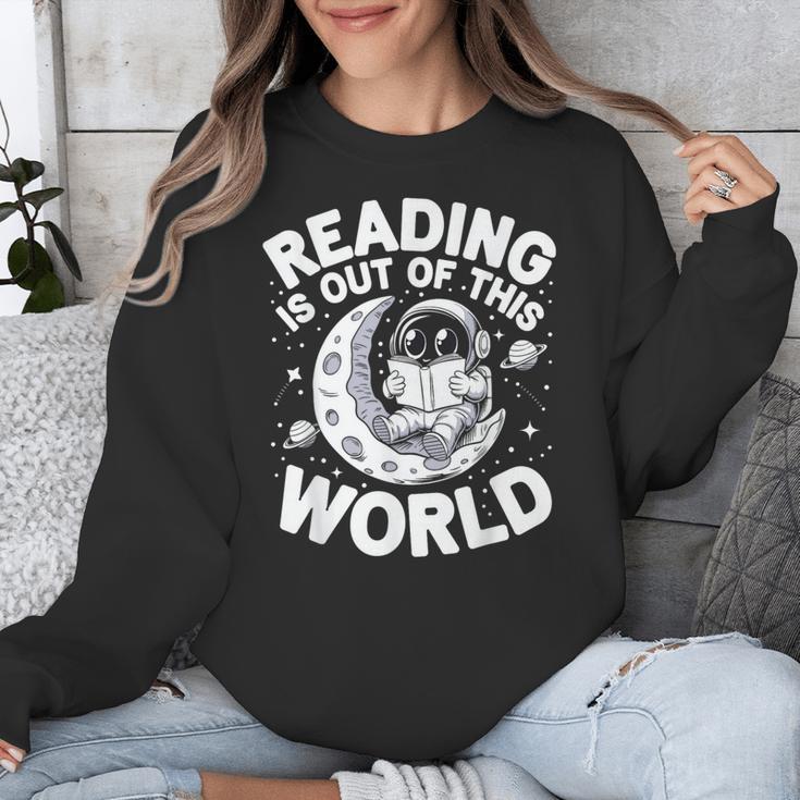 Reading Is Out Of This World Space Books Lover Unisex Sweatshirt