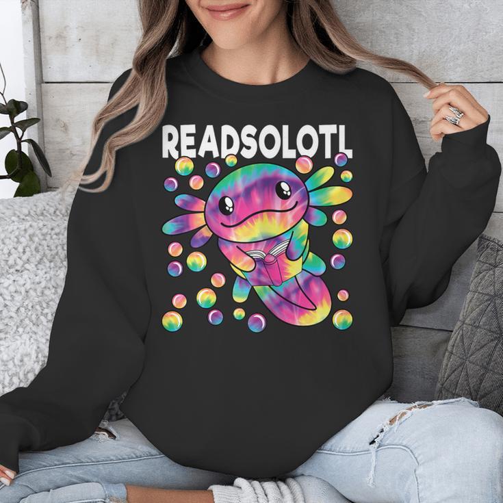 Readsolotl Cute Axolotl Book Lover Reading Women Girls Unisex Sweatshirt