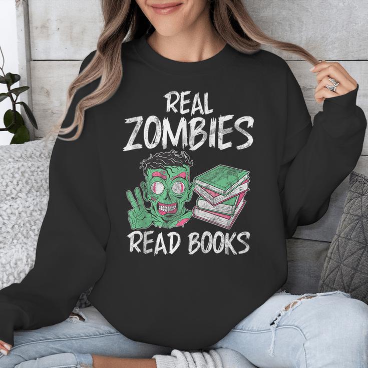 Real Zombies Read Books Zombie Unisex Sweatshirt Real Zombies Read Books Zombie Unisex Sweatshirt