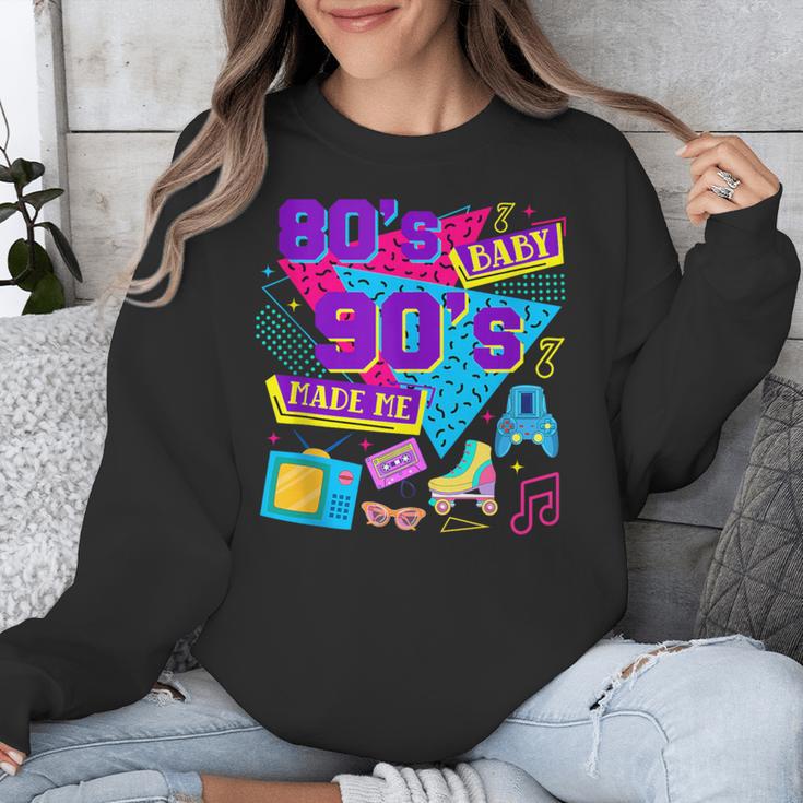 Retro 1980s 80's Baby 1990s 90's Made Me Nostalgia Birthday Unisex Sweatshirt