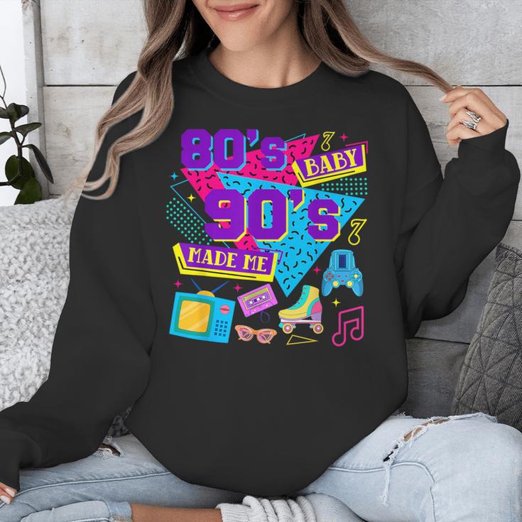 Retro 1980s 80's Baby 1990s 90's Made Me Nostalgia Birthday Unisex Sweatshirt