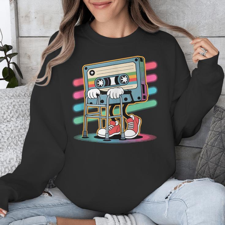 Retro Old Cassette Tape Cartoon With Walker Nostalgia Unisex Sweatshirt Retro Old Cassette Tape Cartoon With Walker Nostalgia Unisex Sweatshirt