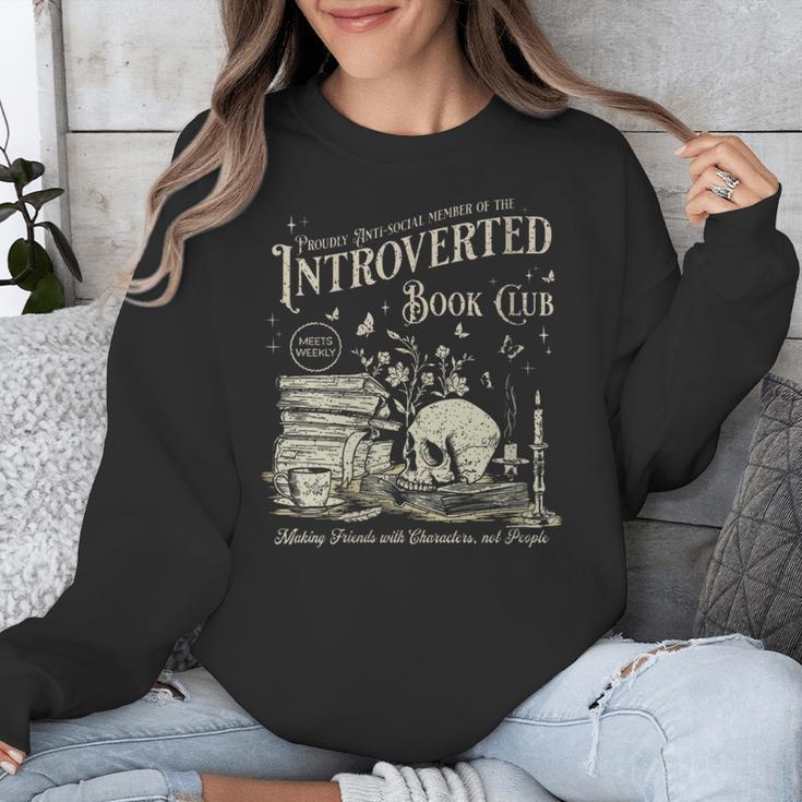 Retro Proud Anti Social Member Of Introverted Book Club Unisex Sweatshirt