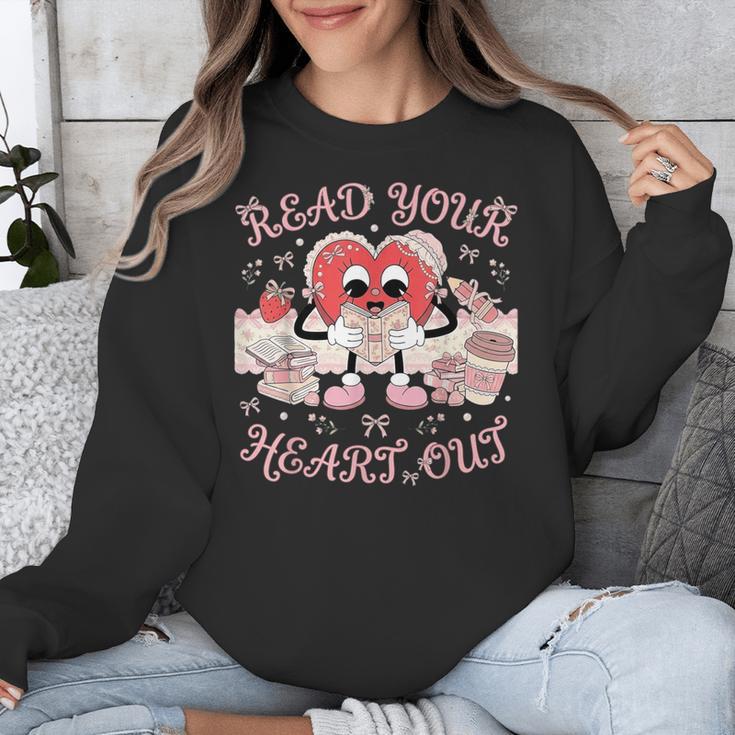 Retro Read Your Heart Out Valentine’s Day Teacher Book Lover Unisex Sweatshirt