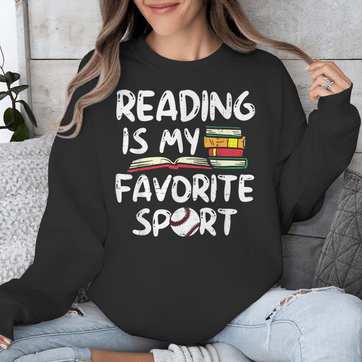 Retro Reading Is My Favorite Sport Baseball World Book Day Unisex Sweatshirt