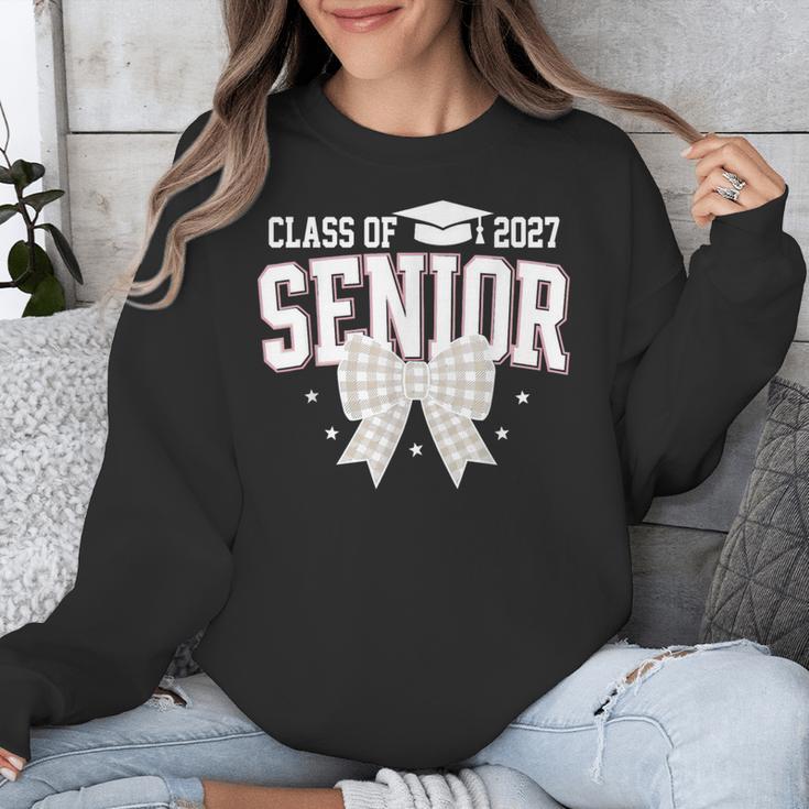 Retro Senior 2027 Girl Coquette Bow Class Of 2027 Graduation Unisex Sweatshirt