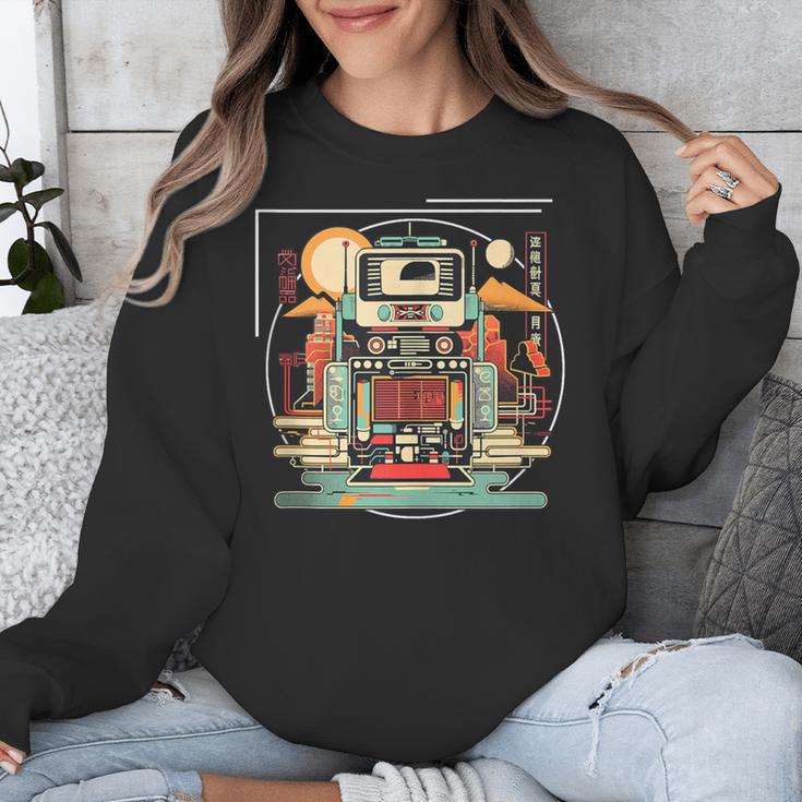 Retro Tech Stack 80s 90s Nostalgia Analog Devices Unisex Sweatshirt