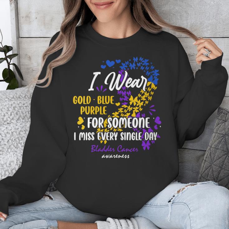 Ribbon Bladder Cancer Angel Support Memory Unisex Sweatshirt