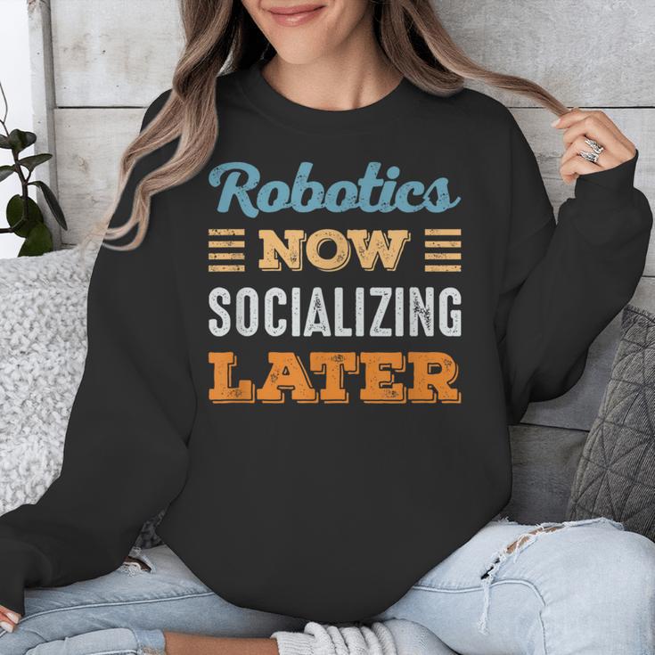 Robotics Now Minimal Socializing Introvert Vintage Unisex Sweatshirt Robotics Now Minimal Socializing Introvert Vintage Unisex Sweatshirt