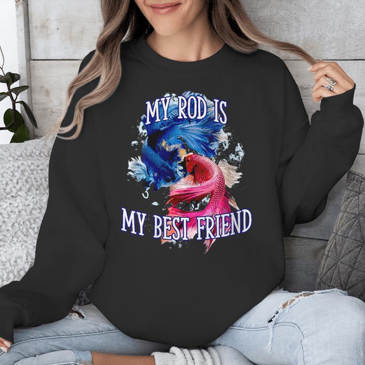My Rod Is My Best Friend Introvert Fishing Antisocial Unisex Sweatshirt My Rod Is My Best Friend Introvert Fishing Antisocial Unisex Sweatshirt