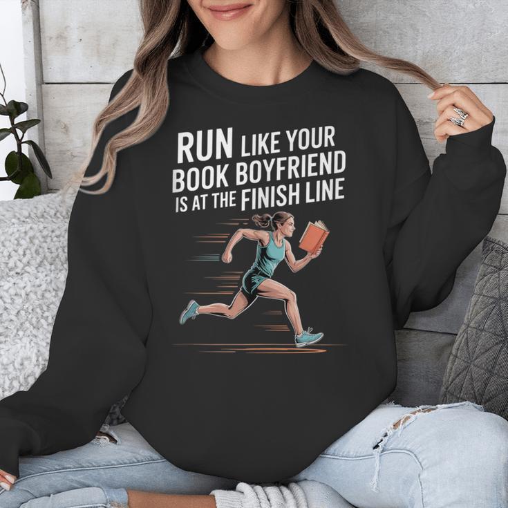 Run Like Your Book Boyfriend Is Waiting Runner Reader Unisex Sweatshirt