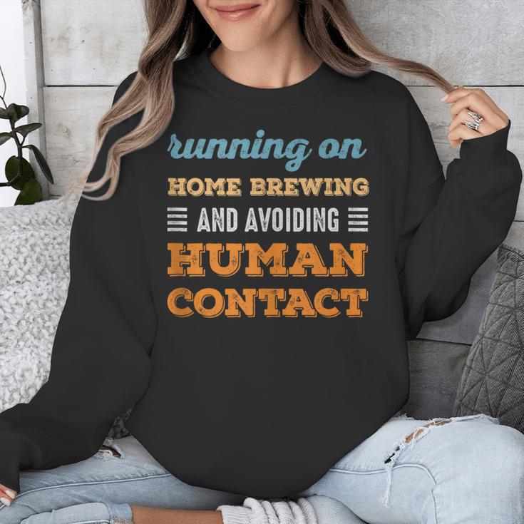 Running On Home Brewing Social Introvert Humor Vintage Unisex Sweatshirt Running On Home Brewing Social Introvert Humor Vintage Unisex Sweatshirt