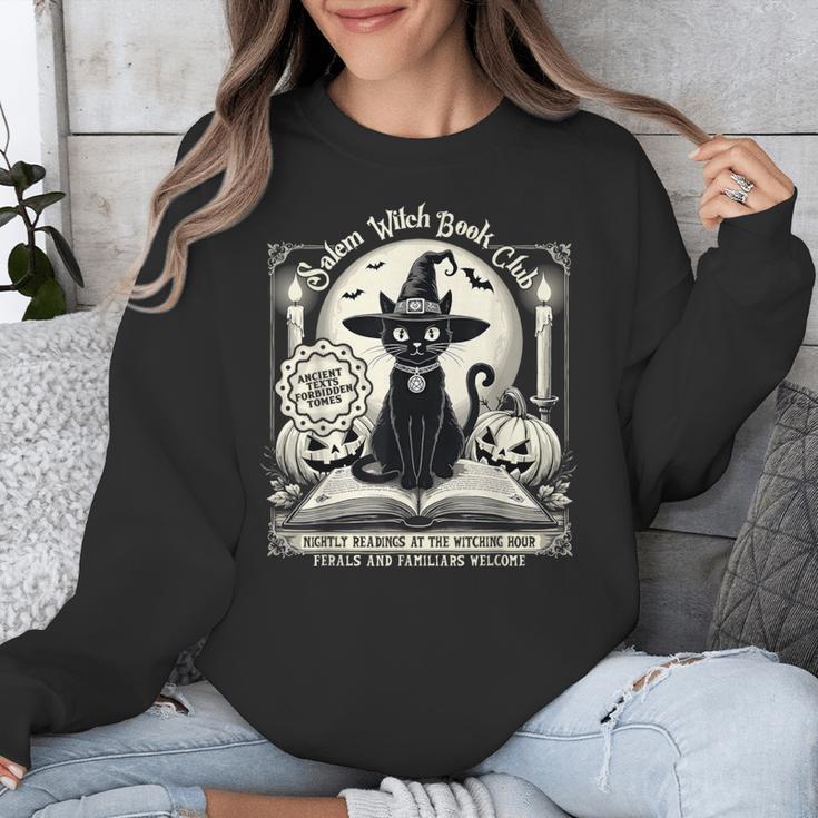 Salem Witch Book Club Vintage Halloween Cat Book Lover Unisex Sweatshirt