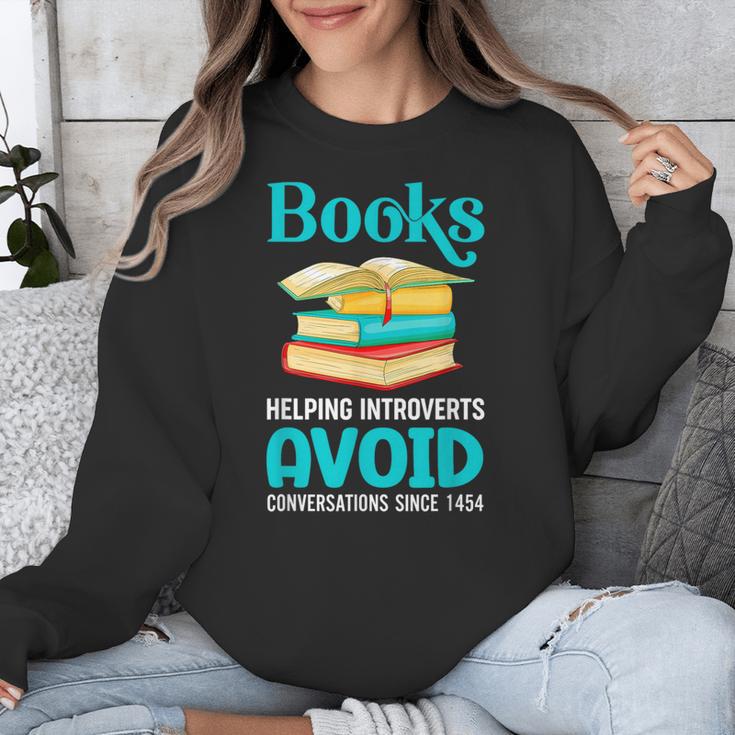 Sarcastic Books Anti Social Introvert Book Conversation Unisex Sweatshirt