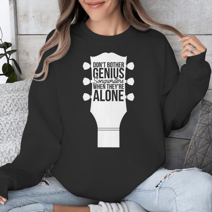 Sarcastic Jokes Genius Songwriters Are Introvert Guitarist Unisex Sweatshirt