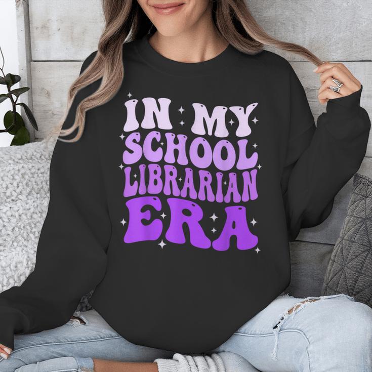 In My School Librarian Era Groovy Back To School Book Lover Unisex Sweatshirt