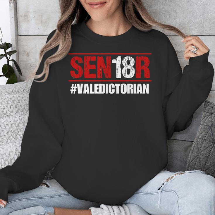 Senior 2018 Valedictorian School Colors Graduation Unisex Sweatshirt