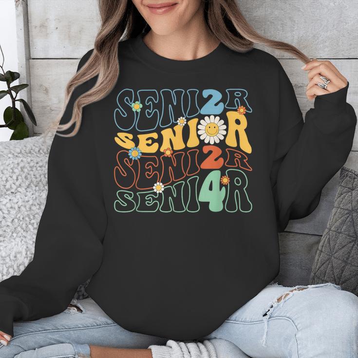 Senior 2024 Groovy Retro Class Of 2024 Graduation Senior 24 Unisex Sweatshirt