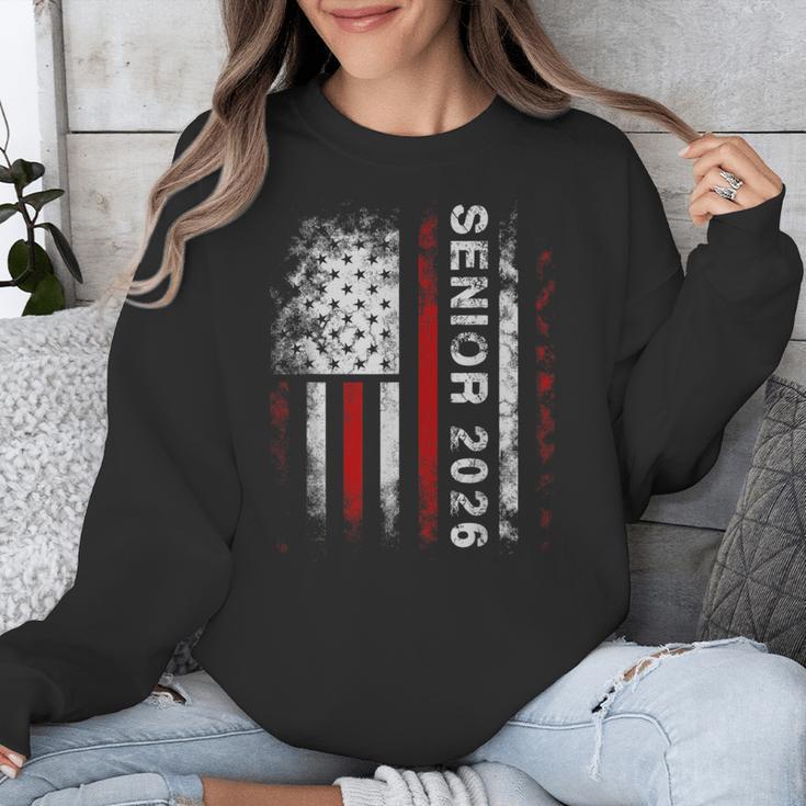 Senior 2026 American Flag Shirt USA Graduation Class Of 2026 Unisex Sweatshirt