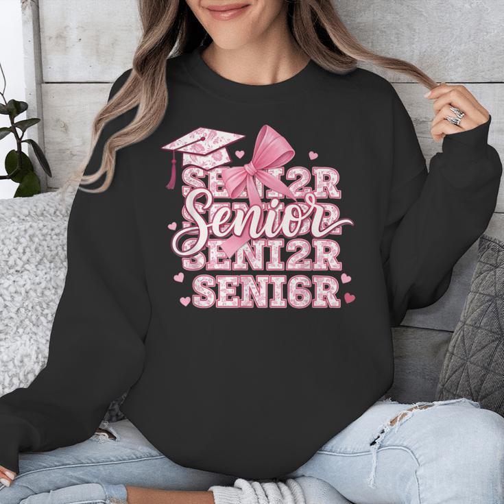 Senior 2026 Class Of 2026 Cute Coquette Pink Bow Graduation Unisex Sweatshirt