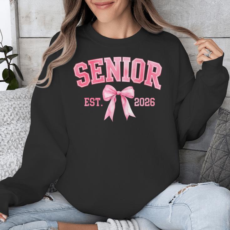 Senior 2026 Coquette Pink Bow Class Of 2026 Graduation Girls Unisex Sweatshirt