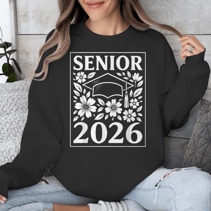 Senior 2026 Floral Flowers Class Of 2026 Graduation Kids Unisex Sweatshirt
