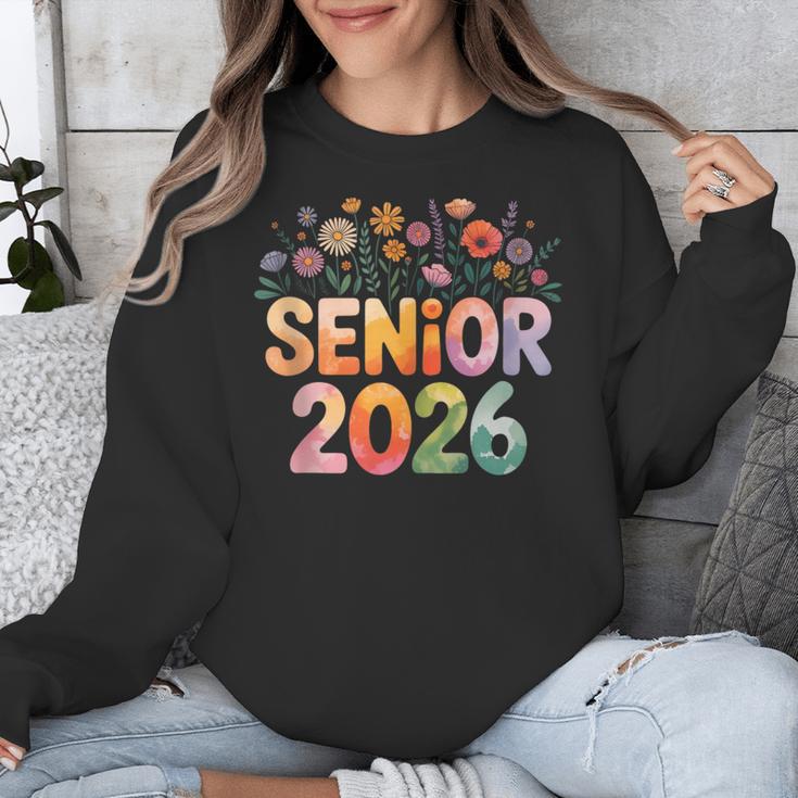 Senior 2026 Groovy Retro Grad Class Of 2026 Graduation Kids Unisex Sweatshirt