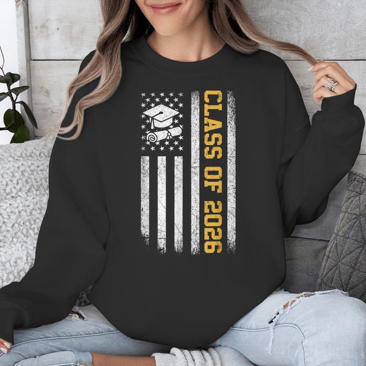 Senior 26 Class Of 2026 American Flag Graduation 2026 Unisex Sweatshirt