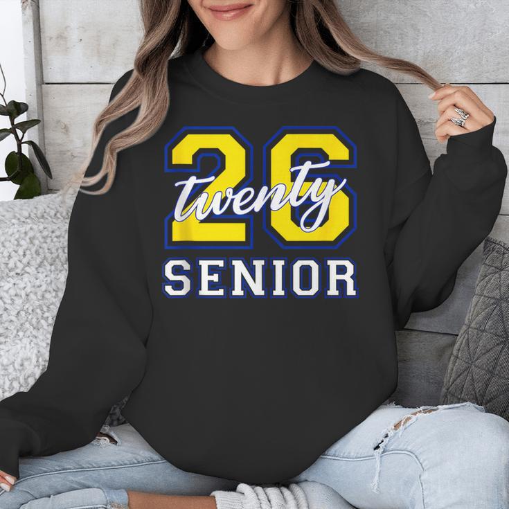 Senior Class 2026 Graduation Yellow Blue Letters Unisex Sweatshirt