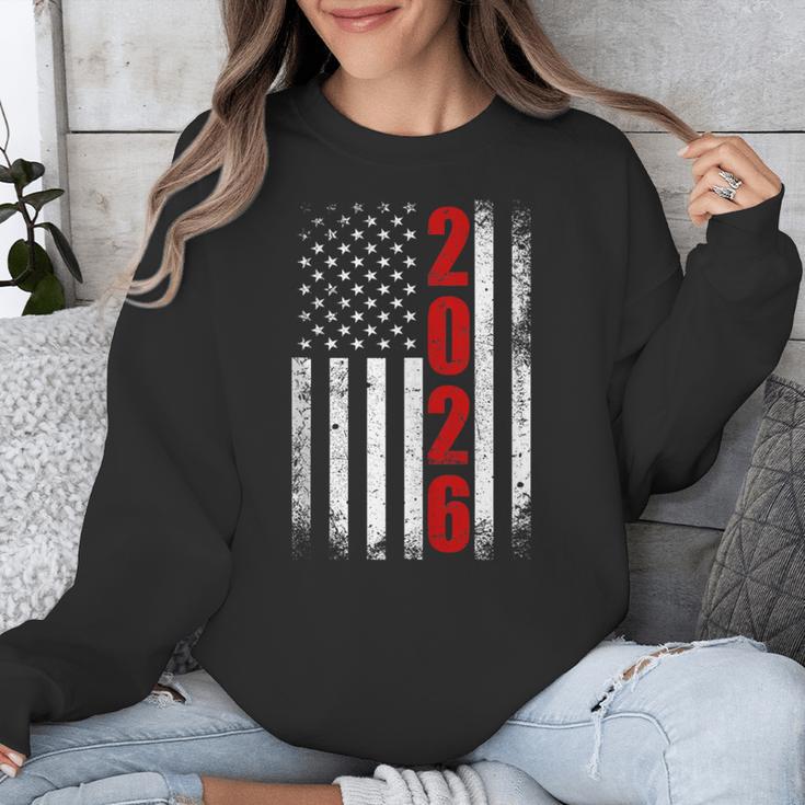 Senior Class Of 2026 Patriotic American USA Flag Graduation Unisex Sweatshirt